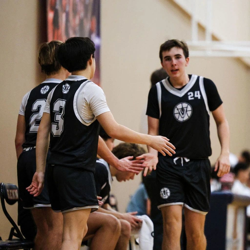 Vandegrift basketball action near the basket